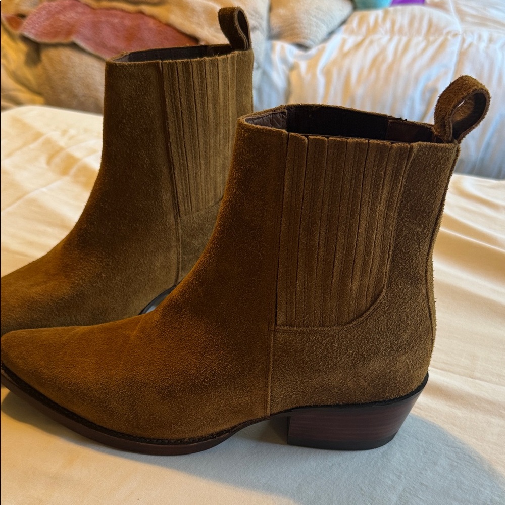 Tecovas Brown Suede Ankle Boots